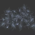 Delicate Blue Branch Like Fibrous Structure On Black Background With Reflection 3d model