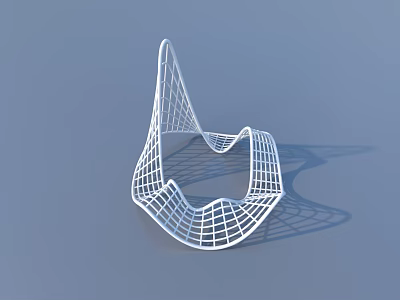 Contemporary White Mesh Chair With Geometric Design Structure For Modern Living Spaces 3d model