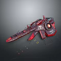 Red Sci Fi Spaceship 3D Model With Futuristic Design And Metallic Details 3d model