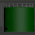 Green Cylindrical Industrial Storage Tank With Side Ladder And Top Railing