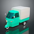 Green Tricycle With White Cargo Box For Urban Delivery Transport Design