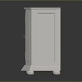 White Storage Cabinet With Four Doors And Modern Minimalist Leg Design