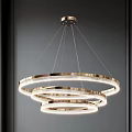 Modern Circular Gold Chandelier Design With LED Lighting For Interior Spaces 3d model