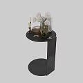 Decorative Ornaments Set with White Flowers Glass Vase Photo Frame and Candle Holder