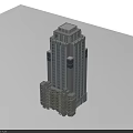Modern High Rise Office Building With Ornate Top And Large Windows Exterior Design 3d model