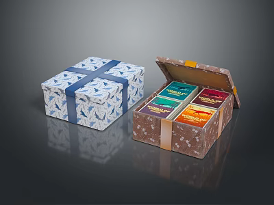 Colorful Daily Necessities In Decorative Gift Boxes Closed And Open Design 3d model