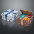 Colorful Daily Necessities In Decorative Gift Boxes Closed And Open Design