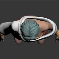 3D Game Character With Teal Hair White Shawl Red Skirt Golden Accents And Sandals