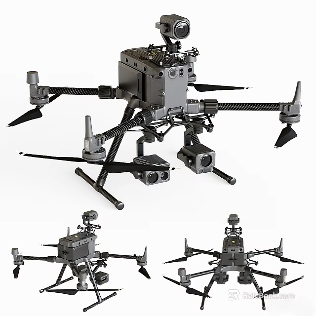Professional Multi Rotor Drone Hardware Tool Featuring Stable Camera Mount and Industrial Design 3d model