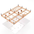 Orange Suspension Fitness Training Equipment With Metal Frame And Hanging Points