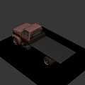 Vintage Red Brown Flatbed Truck With Classic Front Grille And Headlights