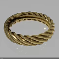 Golden Twisted Rope Design Fashion Ring For Elegant Daily Accessory Wear