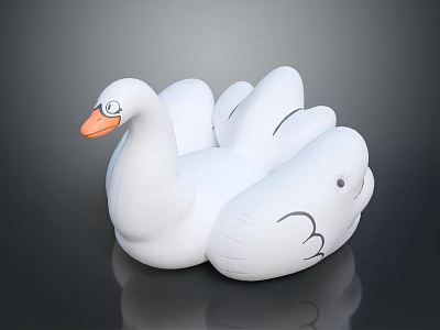 White Inflatable Swan Shaped Living Product For Home And Outdoor Leisure Use 3d model