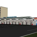 Parking Lot With EV Charging Stations Modern Solar Canopy Green Trees And Cars