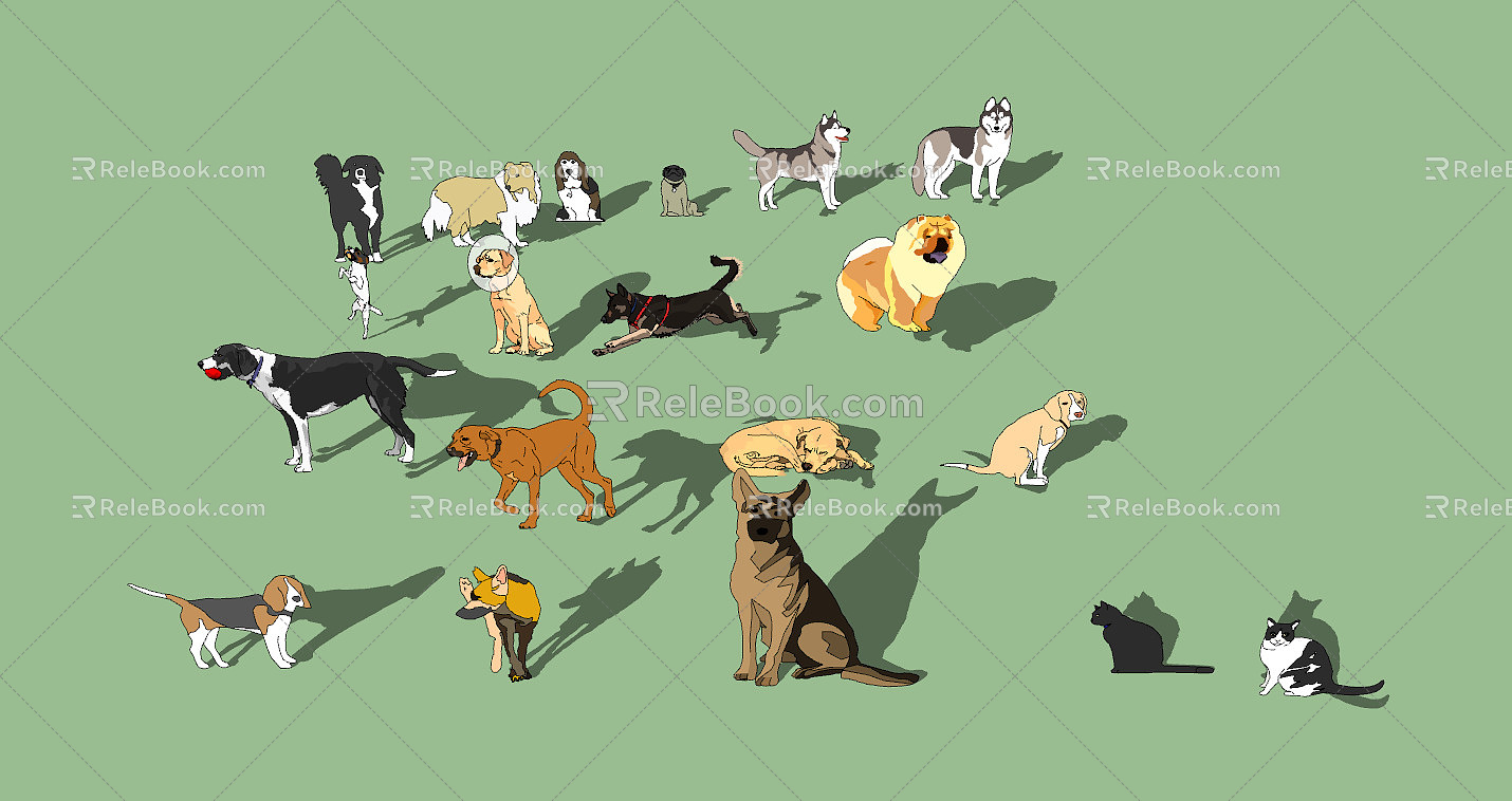 Modern Dog Pet Cat 3d model