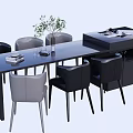 Nakajima counter bar counter operating table dining table and chairs 3d model