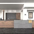 Elegant Rustic New Chinese Style Beauty Salon Reception Front Desk Comfortable Interior Space Design