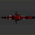 Red and Black Modern Motorcycle With Sleek Body And Rugged Off Road Tires