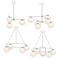 Modern Chandeliers With Spherical Bulbs And Different Design Structures For Interior Decor 3d model