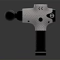Fascia Gun Medical Device With Black Massage Head White Grid Pattern And Ergonomic Handle Design