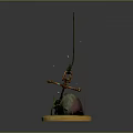 Decorative Anchor Model with Yellow Base for Water Transport Vessels