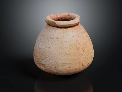 Earth Tone Crackled Ceramic Vase As Home Furniture Accent Piece 3d model
