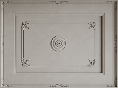 French ceiling French lamp panel French carved lines 3d model