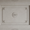 French ceiling French lamp panel French carved lines 3d model