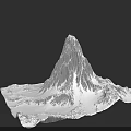Micro Terrain Mountain Model With Snow Covered Surface And Detailed Texture 3d model