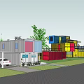 Colorful Container Modular Homestay Building with Modern Design Greenery and Outdoor Area