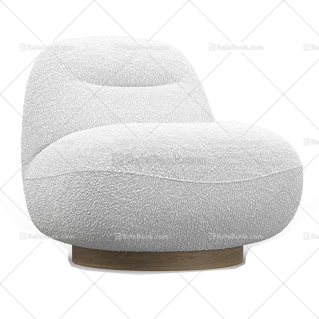 Nordic Simple Single Casual Sofa 3d model