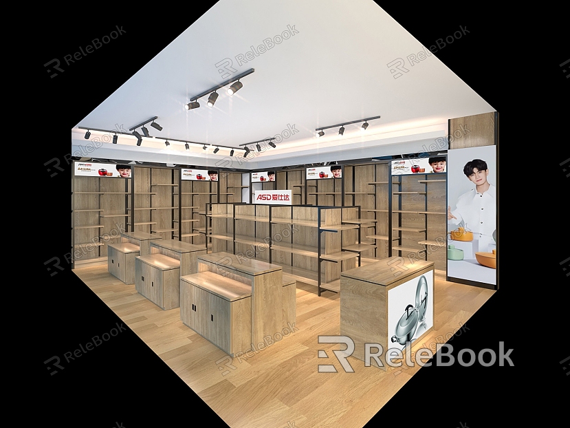 Modern store electrical shelves model