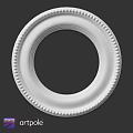 Elegant Round White Decorative Component With Beaded Edge For Ceiling Ornament