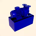 Blue Industrial Pump Equipment With Electric Motor And Square Base