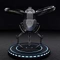 Smart Machine With Advanced Mechanical Arms And Illuminated Circular Base 3d model
