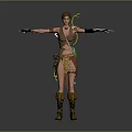 Female Warrior Adventurer With Vine Creature Companion In Green Accent Armor And Boots