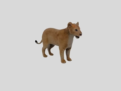 Reptile Lizard 3D Model With Brown Skin Standing Pose On Light Gray Background 3d model