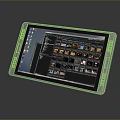 Portable Tablet Computer Displaying App Icons On Touchscreen With Modern Interface 3d model