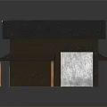 Barn Style Building with Blue Metal Roof Wooden Siding and Roll Up Door Overhang