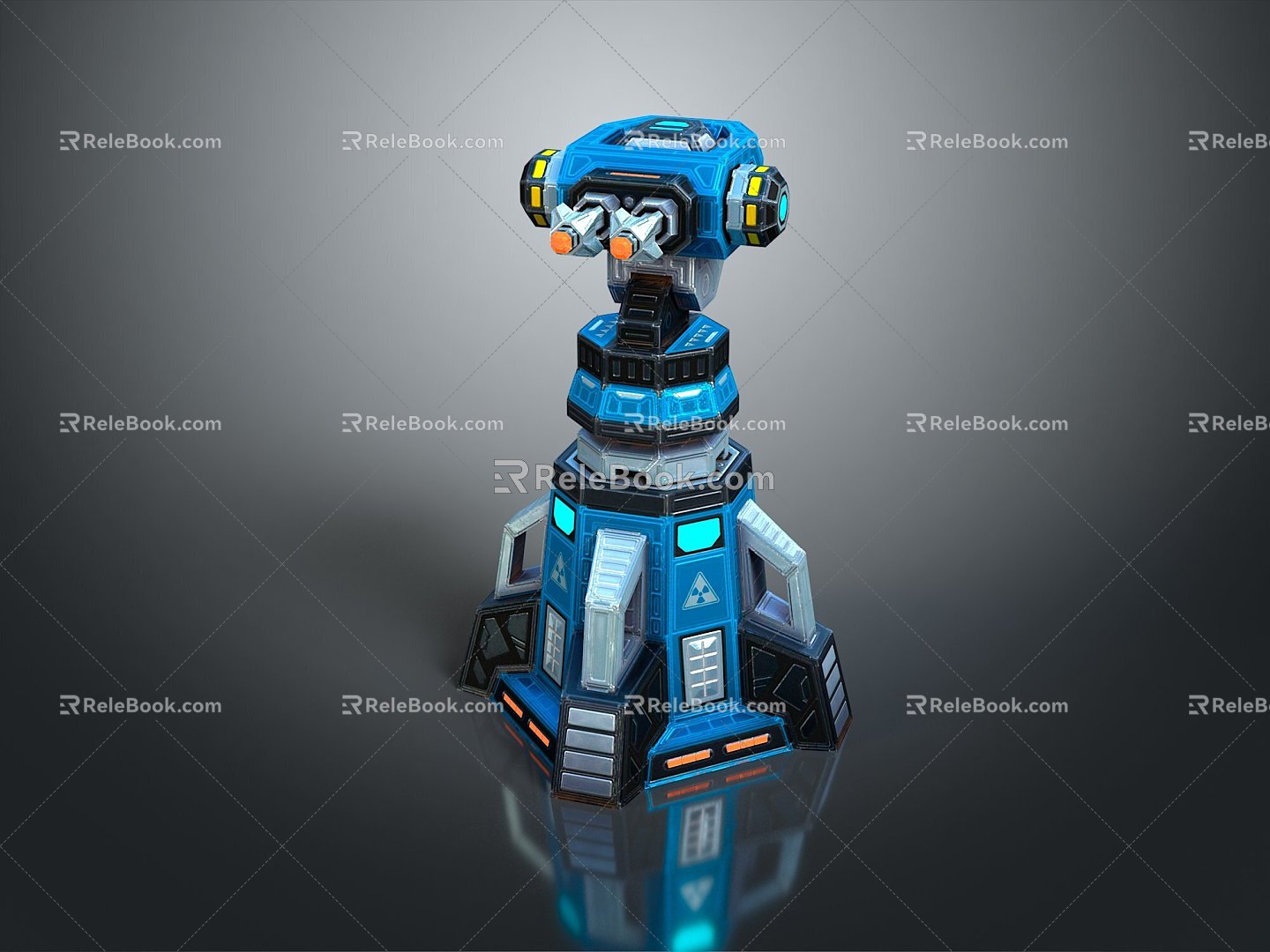 laser tower turret turntable sci-fi tower defense game tower defense sci-fi turret game turret game turret 3d model