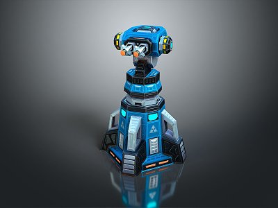 laser tower turret turntable sci-fi tower defense game tower defense sci-fi turret game turret game turret 3d model