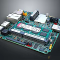 Advanced Electronic Circuit Board Featuring Integrated Components Ports And Chips Design