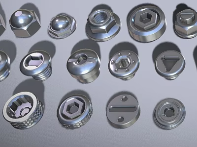 Assorted Metal Nuts and Bolts for Hardware Tools and Mechanical Applications 3d model