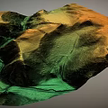 Colorful Topographic Landscape With Rolling Hills Green Valleys And Orange Yellow Ridges