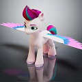 Pony Toy Figure With Pink Body Rainbow Mane And Colorful Wings