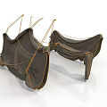Brown Fabric Hammock Furniture With Rope Details For Indoor Outdoor Use