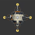 Lunar Module Model Featuring Landing Legs Reflective Surface And Golden Components