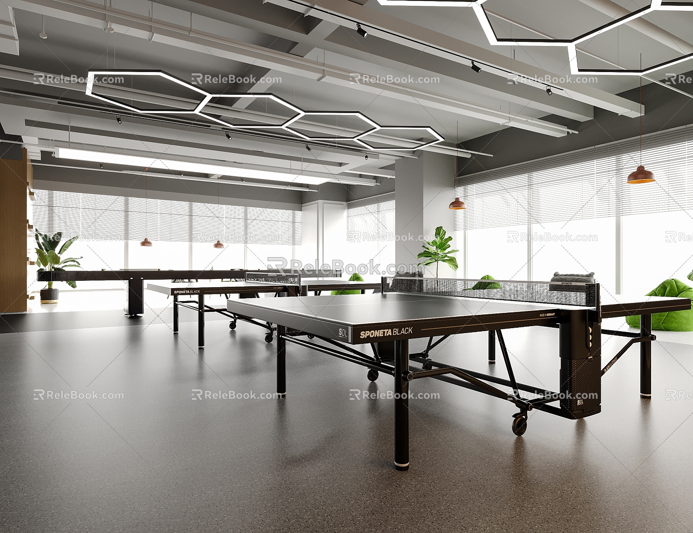 modern table tennis hall 3d model