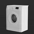 Modern White Front Loading Washing Machine With Digital Control Panel And 3d model