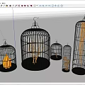 Decorative Iron Art Bird Cages With Various Sizes And Intricate Design Details